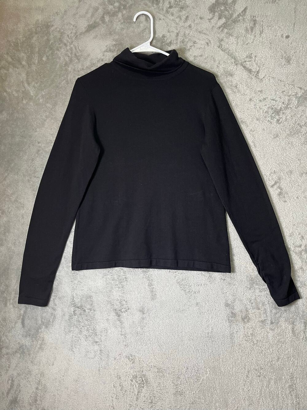Icelandic Design Womens Large Black Turtleneck Long Sleeve Pullover Minimalist